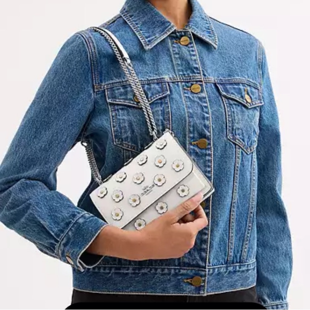 Coach Mini Klare Crossbody Chalk With Floral Appliqué *Brand New* With Tags - Picture 11 of 16